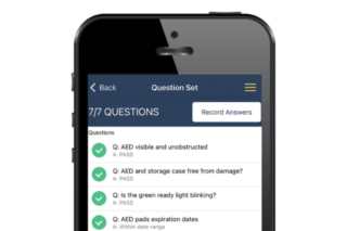 AED Inspection Software on Mobile Phone