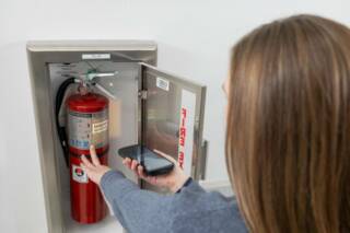 Fire Extinguisher Inspection App - Scanning a Barcode