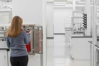 Fire Extinguisher Inspection Software - Scanning a Unit on the Wall