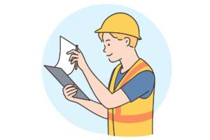 Fire Extinguisher Inspection-min Worker using InspectNTrack Software to Perform Inspections