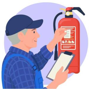 Inspecting A Fire Extinguisher-min fire and life safety inspections