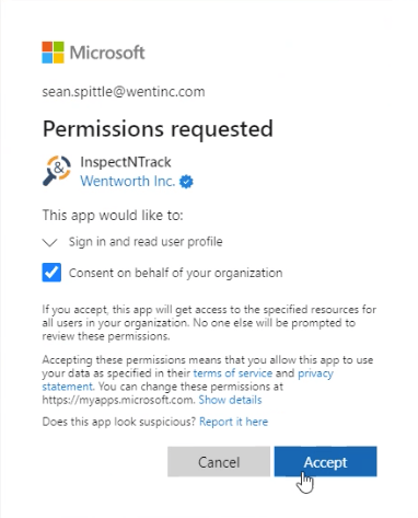 Permissions - Setting up Microsoft Azure AD - single sign on