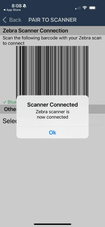 Scanner connected Scanner connected