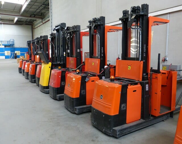 forklift inspection forklift machines in a warehouse