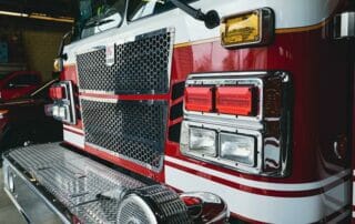 Fire Safety Inspection - front of a fire truck