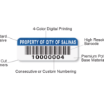 Premium poly asset tag - labels for all parts of the tag